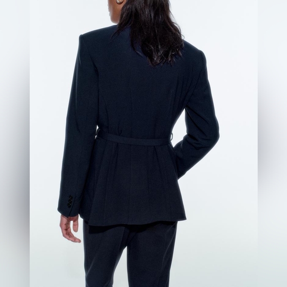 Zara Belted Fitted Blazer NWT - Picture 6 of 9